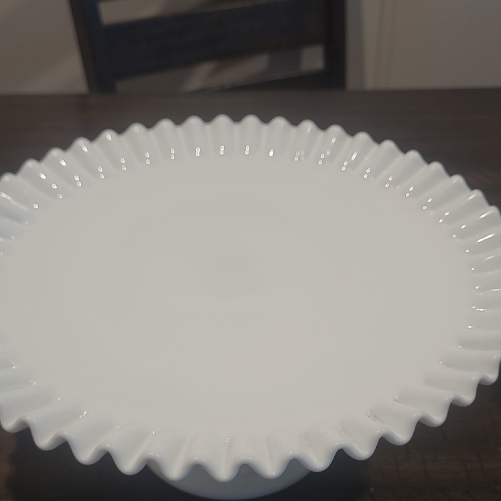 Fenton White Ruffled Edge Cake Stand